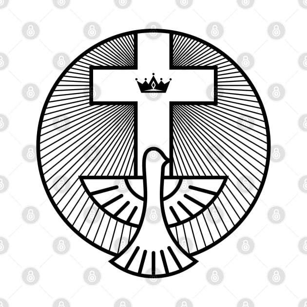 Christian cross and dove - a symbol of the Spirit by Reformer