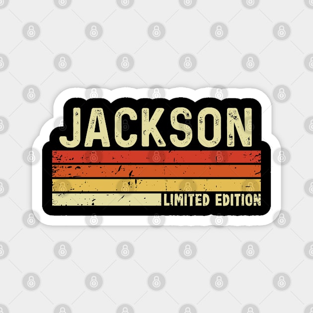 Jackson First Name Vintage Retro Gift For Jackson Magnet by CoolDesignsDz