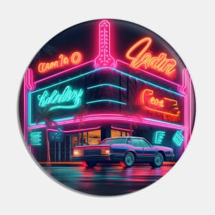 Neon Cruise: Classic Cars and Retro Delights Pin