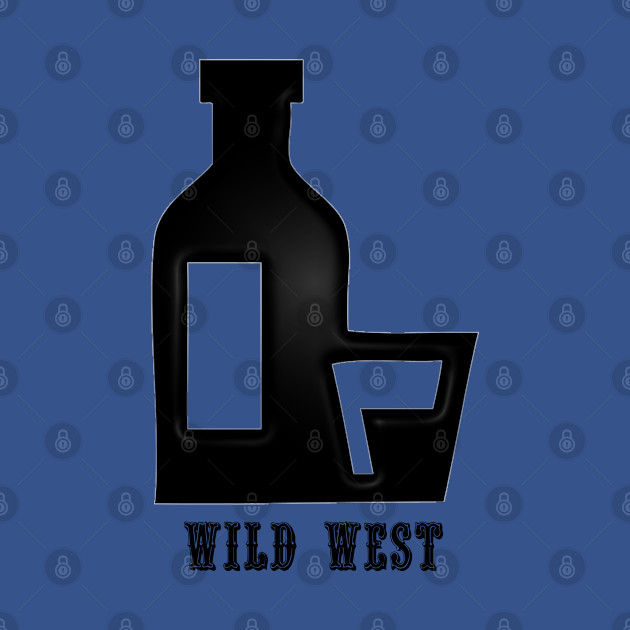 Disover Western Era - Wild West Whiskey Bottle and Glass - Whiskey And Glass - T-Shirt