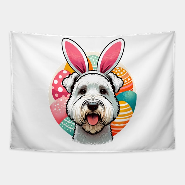 Sealyham Terrier with Bunny Ears Enjoys Easter Splendor Tapestry by ArtRUs
