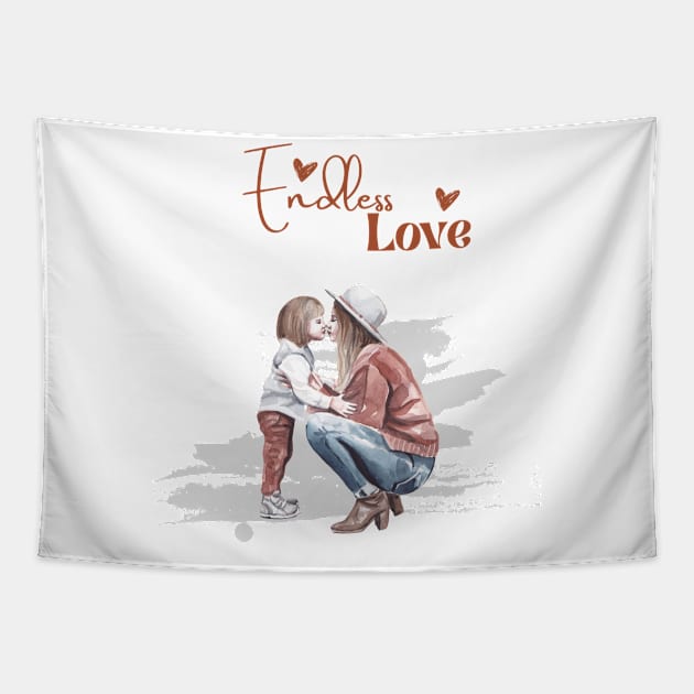 Endless Love Mother and Daughter Tapestry by PARABDI