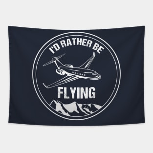 Airliner Pilot Gift T-Shirt I'd Rather be Flying Airplane Aviation Tapestry