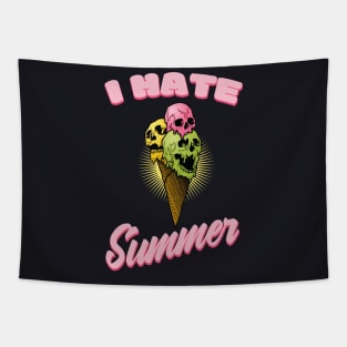 I hate Summer Ice Cream Skulls Tapestry