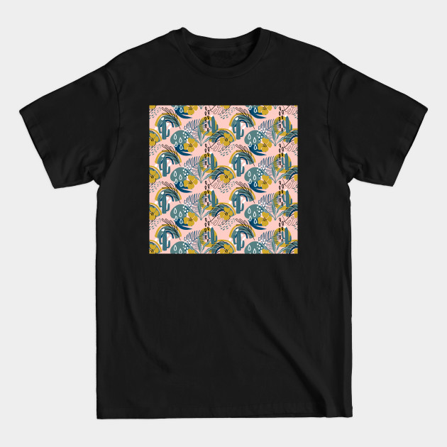 Tropical pattern with exotic plants, cactus, rainbow and modern textures - Tropic - T-Shirt