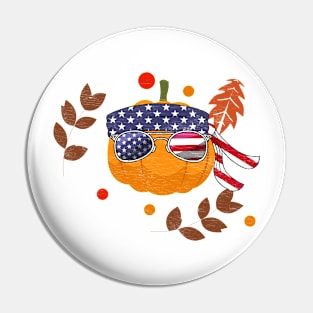 Halloween Pumpkin Patriotic Glasses With Head Bandana Pin