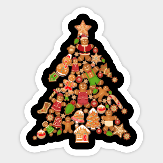 Gingerbread Man Christmas Tree Gingerbread Decor T Shirt Quotes Sticker Teepublic