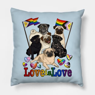 Pugs for Pride Pillow