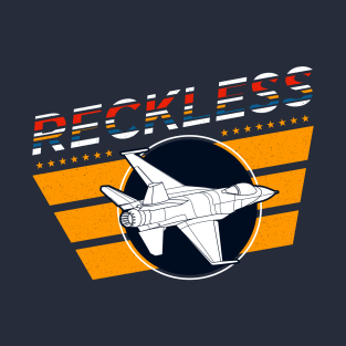 Reckless military jet airplane art with star and fringes T-Shirt