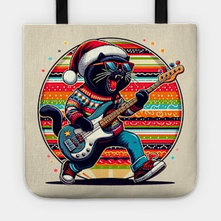 Cat Playing Bass Guitar Tote