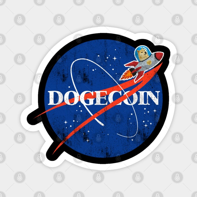 Dogecoin NASA parody - Vintage Style Magnet by wookiemike