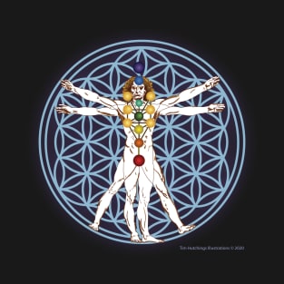 Vitruvian Man and Flower of Life T-Shirt