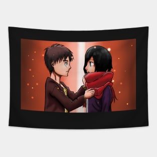 Young Eren & Mikasa Tapestry