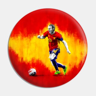 Andrés Iniesta - Spain Football Artwork Pin