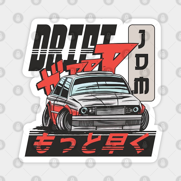 JDM Drifting Car Drift Japanese Racing Sport Fans Magnet by USProudness