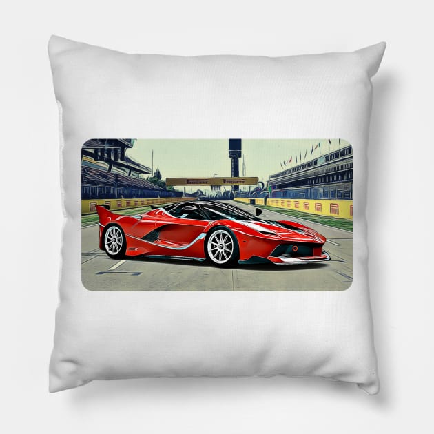 FXX Track Print Pillow by Auto-Prints