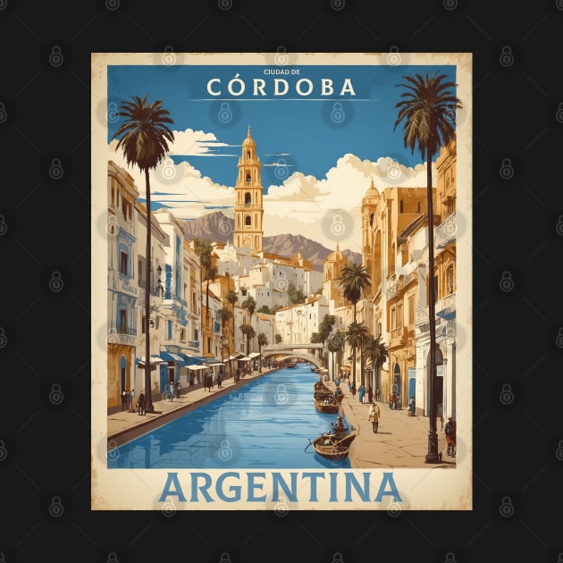 Ciudad de Cordoba Argentina Vintage Tourism Poster by TravelersGems