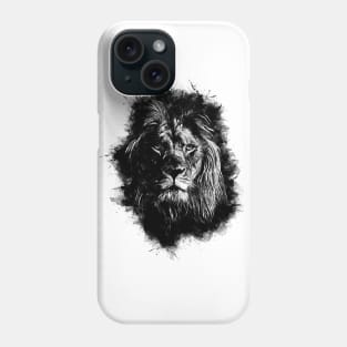 Lion Head Abstract Animal Face Ink Splatter Illustration Phone Case