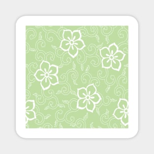 Tea Green Batik Floral Magnet