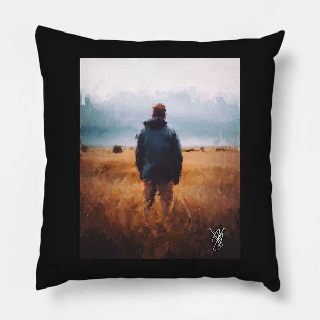 Memories - An Oil on Canvas daub painting Pillow by Fallenzeaphine