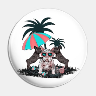 summer bulldog beach Pin