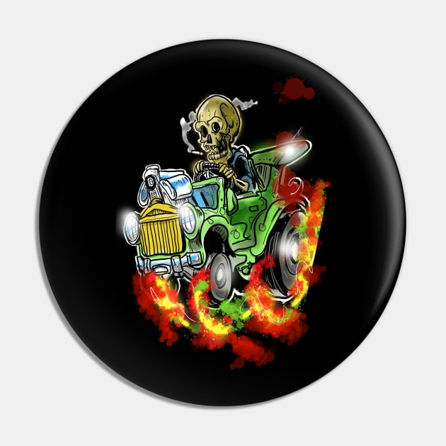 Crazeee grim reaper in a hotrod Pin by silentrob668