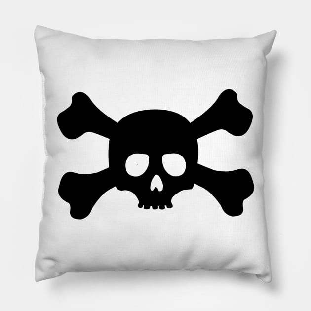 Simple Crossbones Skull Pillow by XOOXOO