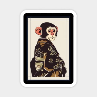 Monkey japanese with kimono vintage Magnet