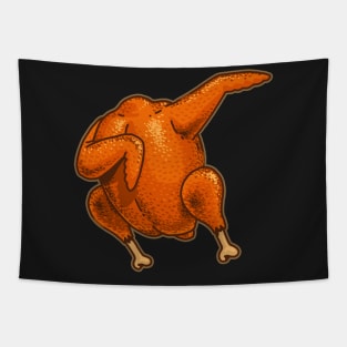 Dabbing Chicken Shirt Funny Roast Chicken Dab T-Shirt Farmer Tapestry