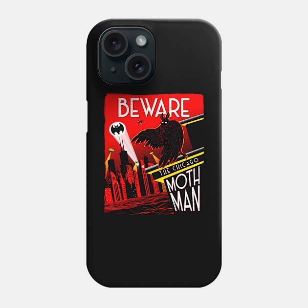 Beware the Chicago Mothman! Cryptid Cryptozoology Phone Case by Strangeology