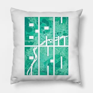 Bamako, Punjab, Mali City Map Typography - Watercolor Pillow