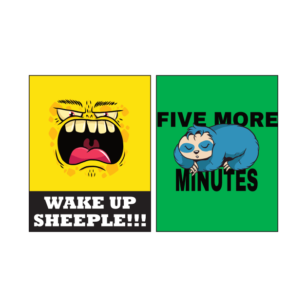 Ironic Wake Up Sheeple Design by Watersolution