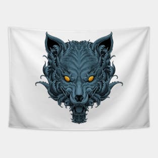 Head of wolf in cold blue Tapestry