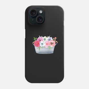 Rustic Watercolor Floral Bucket - NOT FOR RESALE WITHOUT PERMISSION Phone Case