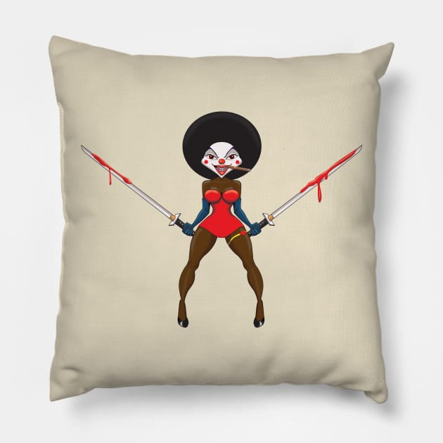 Anita Grey Pillow by Wickedcartoons