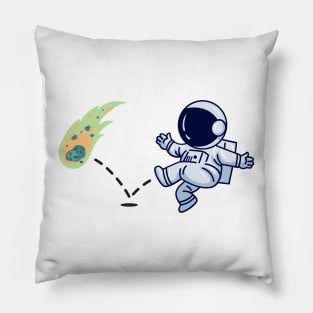Astronaut plays Shooting Star Soccer Pillow