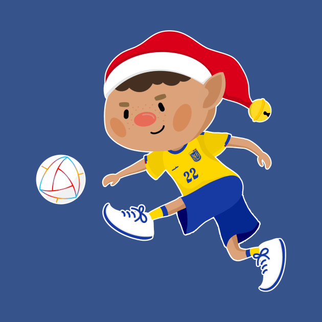 Ecuador football Christmas elf. Football World Cup soccer by abtchlr