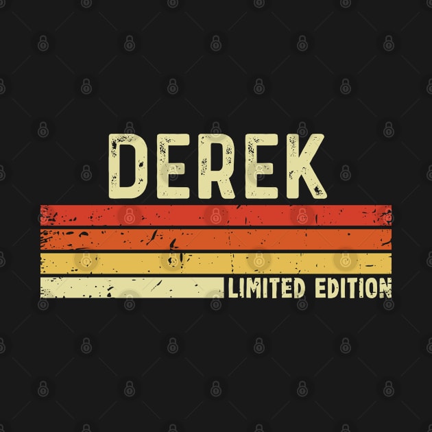 Derek First Name Vintage Retro Gift For Derek by CoolDesignsDz