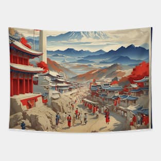 Uijeongbu South Korea Travel Tourism Retro Vintage Tapestry