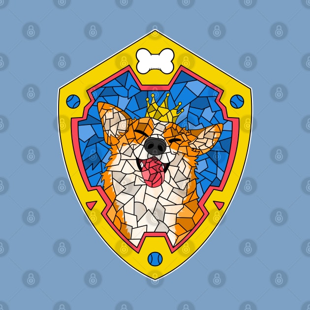 Corgi Stained Glass by Malakian Art