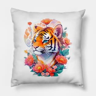 Minimal Cute Baby Tiger Pillow