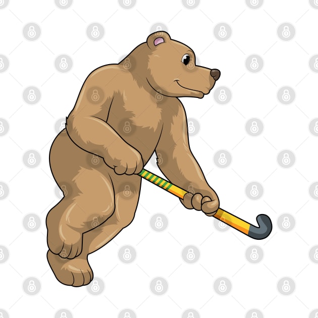 Bear at Hockey with Hockey bat by Markus Schnabel