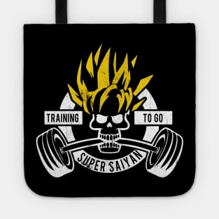 training to go super saiyan distressed style Tote