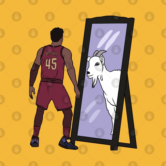 Donovan Mitchell Mirror GOAT (Cleveland) by rattraptees