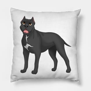 Black Cane Corso Dog (Cropped Ears) Pillow