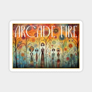 Arcade Fire Folk Art Design Magnet