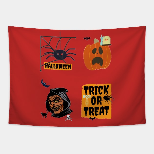 Creepy halloween Tapestry by Jo3Designs