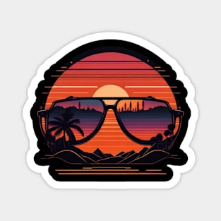 sunset with sunglasses Magnet