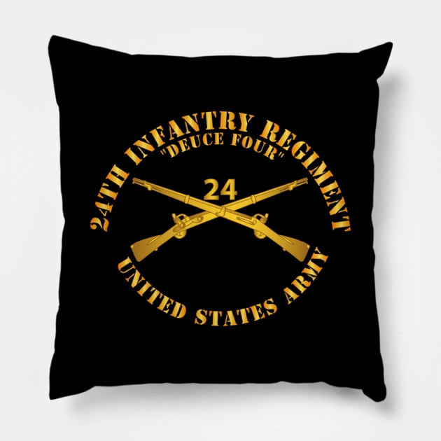 24th Infantry Regiment - Deuce Four  - Branch Insignia Pillow by twix123844