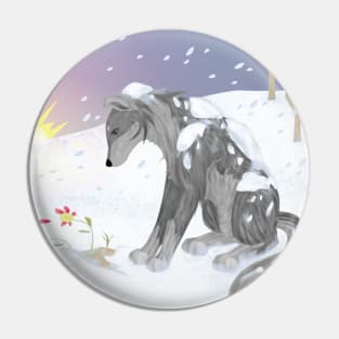 Winter Wolf Pin